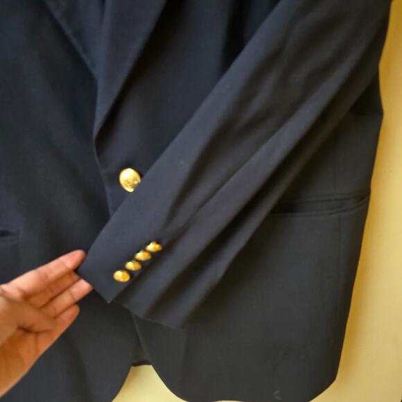 Vintage Polo Ralph Lauren Blazer Men's 40 Wool Navy Sports Coat Gold Button USA - Picture 4 of 10